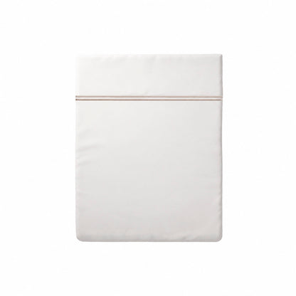 Flat sheet - 100% cotton sateen TC200 - Nîmes - taupe / white