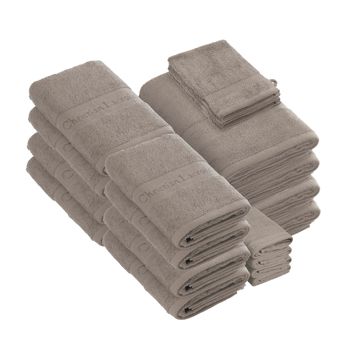 20-piece bath linen set - 100% combed cotton 570 gsm - Azur
