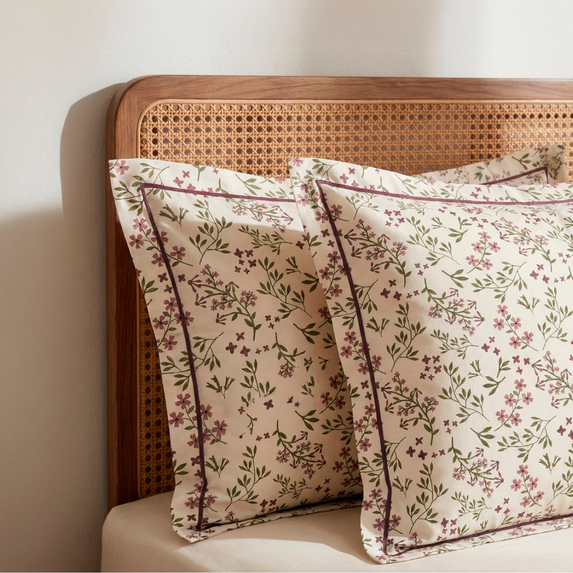 Pillowcase cotton satin - Brin de campagne Beige