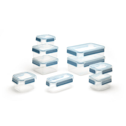 Set of 10 plastic containers with lid