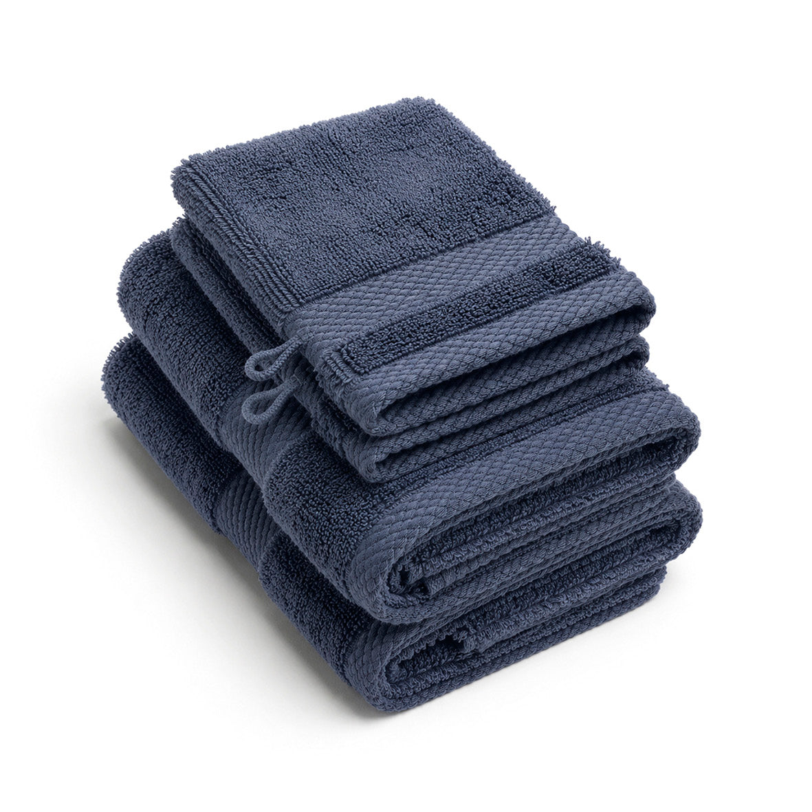 Hand towel + washcloth combed cotton - Sérénité - 4 pieces