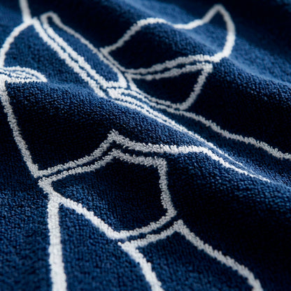 Beach towel cotton velvet Mallard Dark blue - 90 x 180 cm