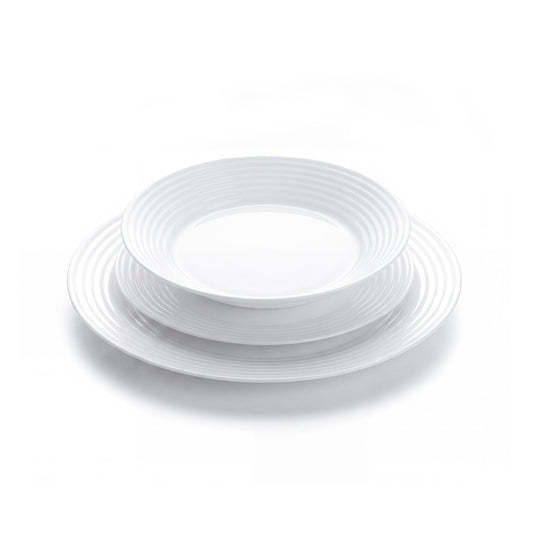 18-piece dinnerware set - Rondo White - Made in France Default Title