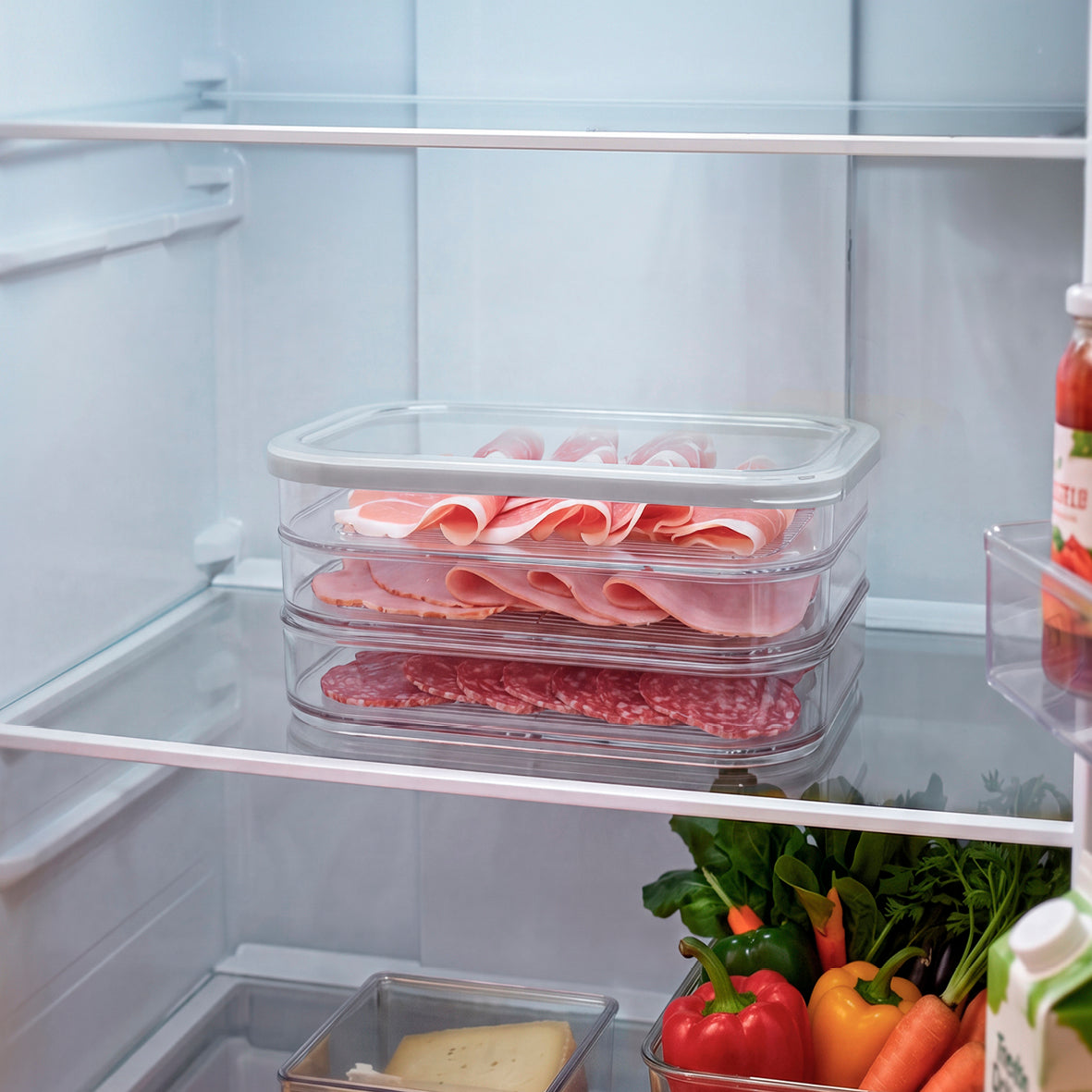 3-layer fridge container with lid