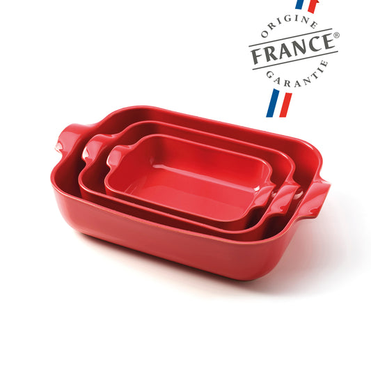 Set of 3 ovendishes XL - L - M - Red Default Title