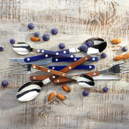 Cutlery box in stainless steel - Remi - Blue - 48 pieces