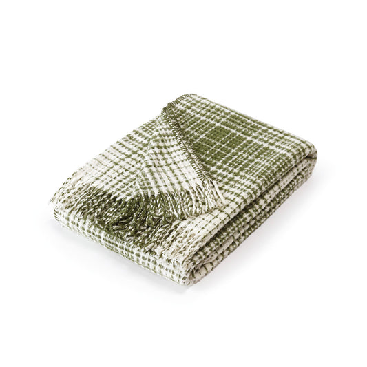 Woven plaid - Tartan waffle Green / White