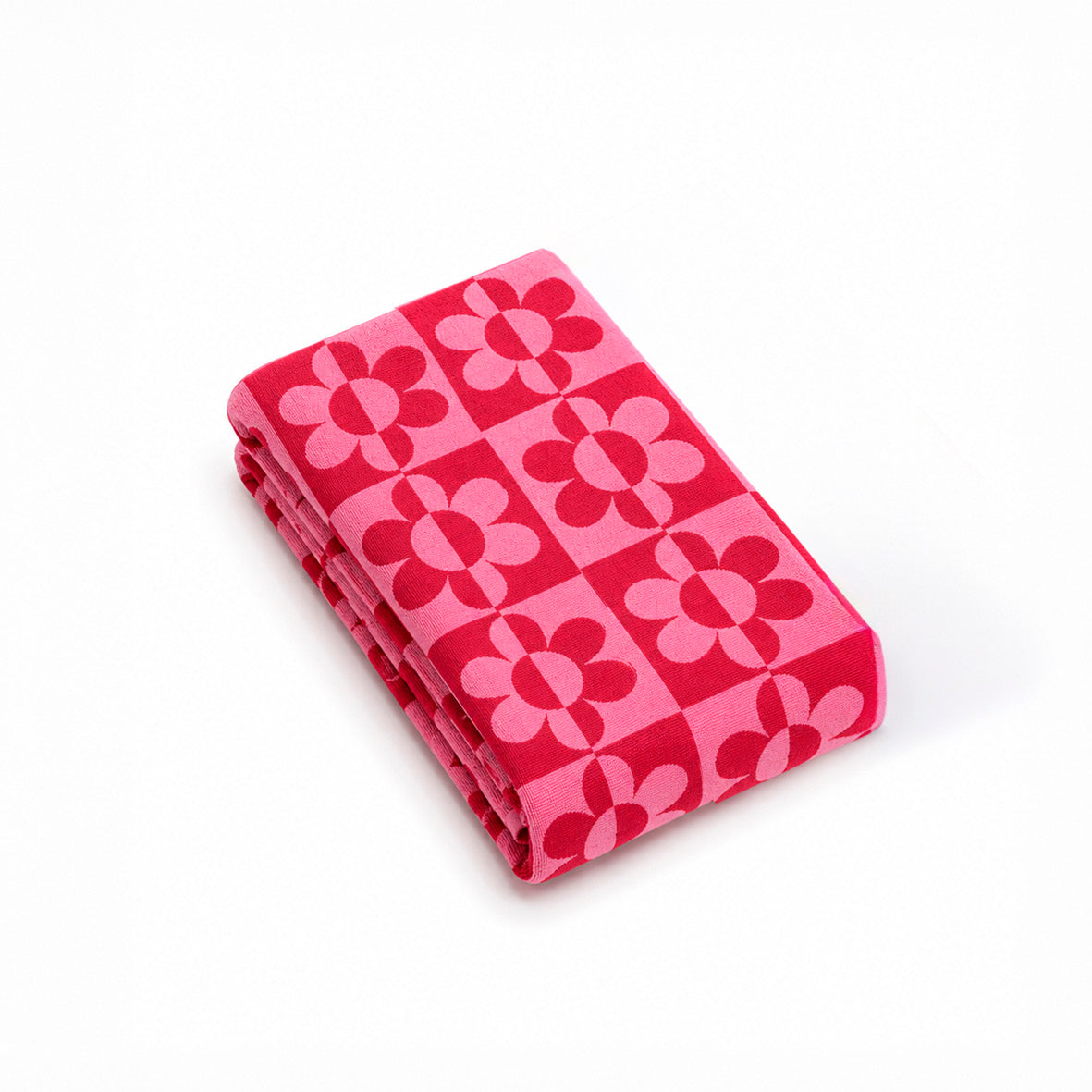 Beach towel cotton velvet - Sacha Pink / Burgundy - 90 x 180 cm