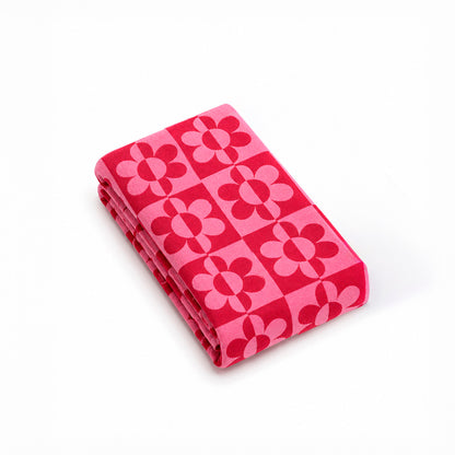 Beach towel cotton velvet - Sacha Pink / Burgundy - 90 x 180 cm