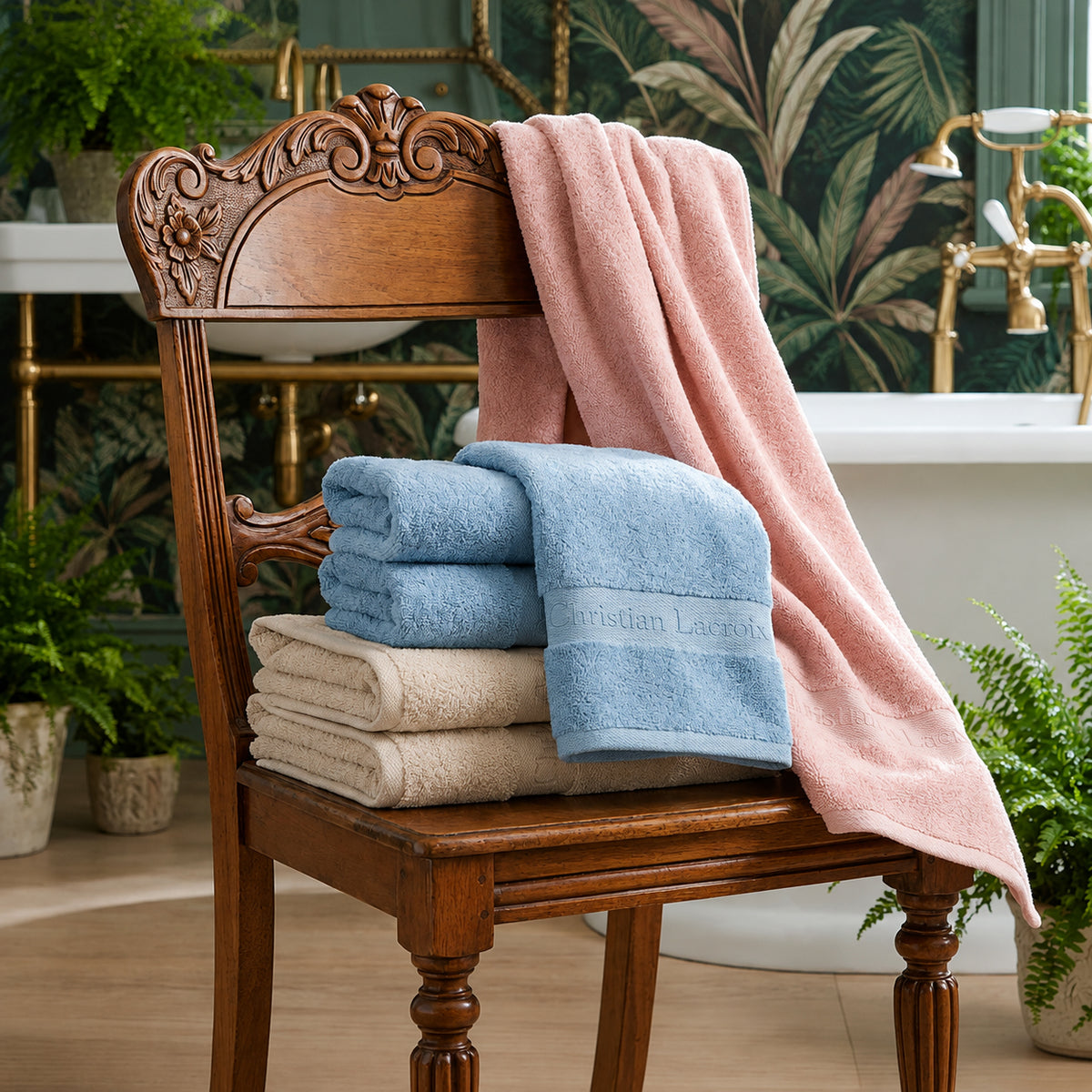 Complete bath linen set combed cotton - Azur