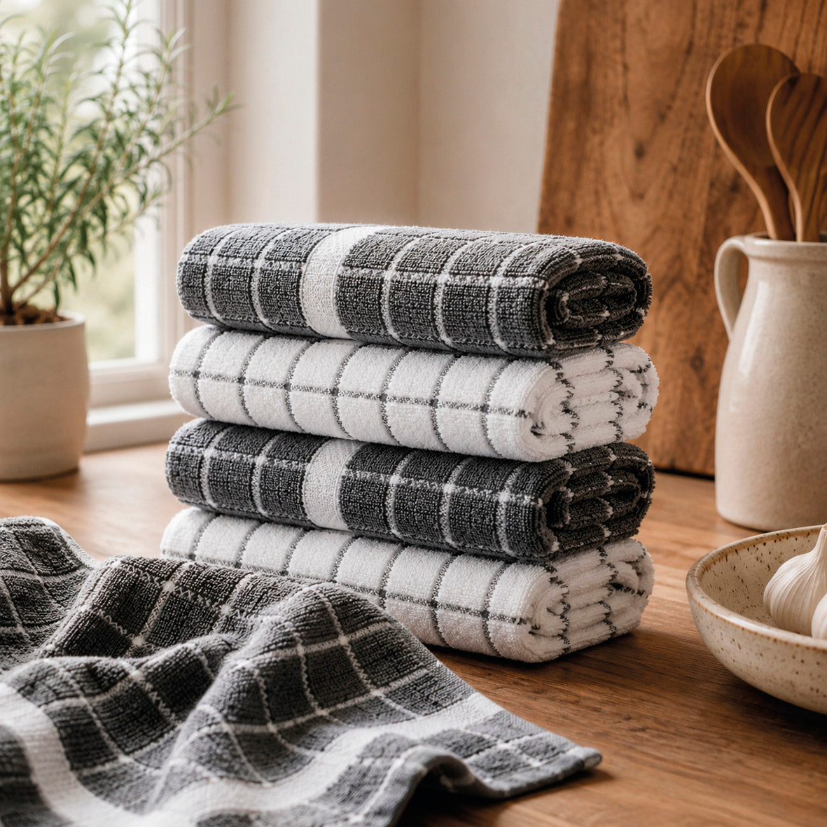 Kitchen towel combed cotton ZT - Tissage - 4 x (45 x 70 cm)