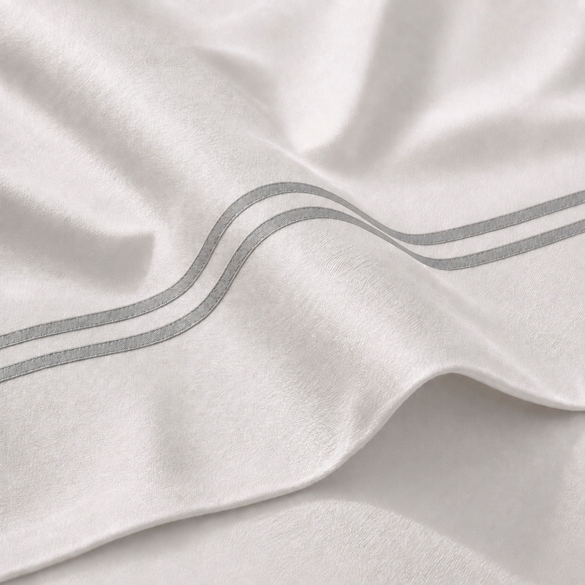 Flat sheet - 100% cotton sateen TC200 - Nîmes - grey / white
