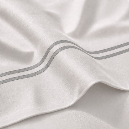 Flat sheet - 100% cotton sateen TC200 - Nîmes - grey / white