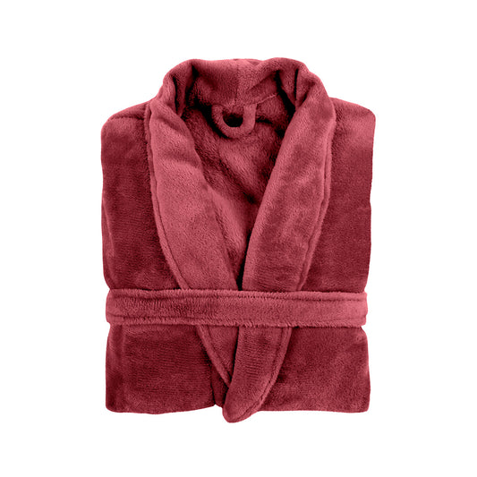 Dressing gown polyester - Uni Pomegranate red