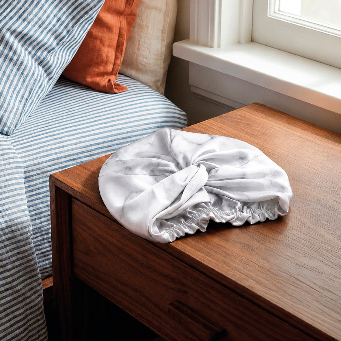 Nightcap silk - Caresse nocturne Grey marble - 20 x 30 cm