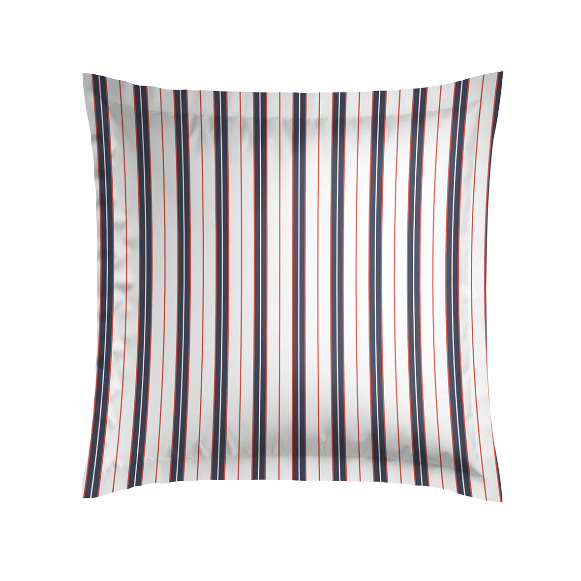 Pillowcase cotton satin - Marin carmin White / Blue