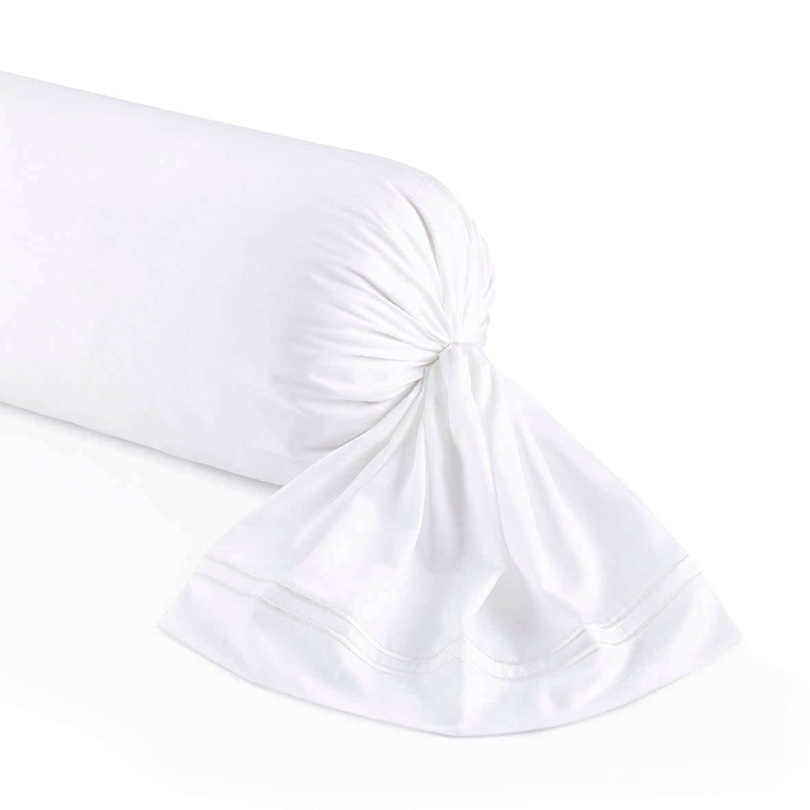 Bolster case - 100% cotton sateen TC200 - Megève - white / white 43 x 210 cm