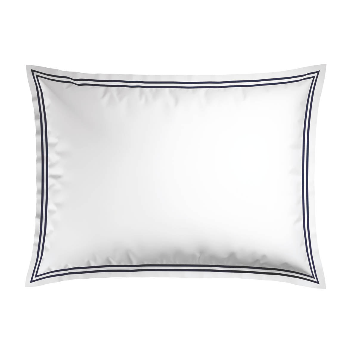 2 pillowcases - 100% cotton sateen TC200 - Megève - dark blue / white 2 x (50 x 70 cm)