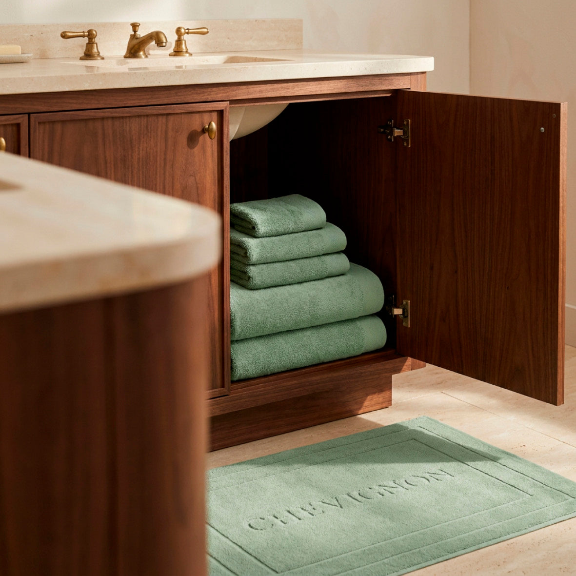 Complete bath linen set combed cotton LT - Lagon - 14 pieces