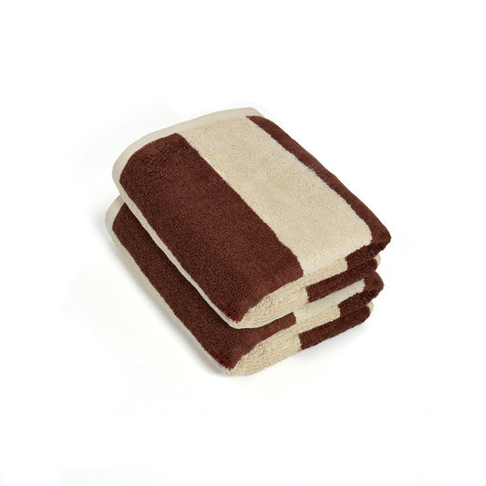 Hand towel combed cotton Jacquard YD - Nomad - 2 x (50 x 90 cm) Brown Beige