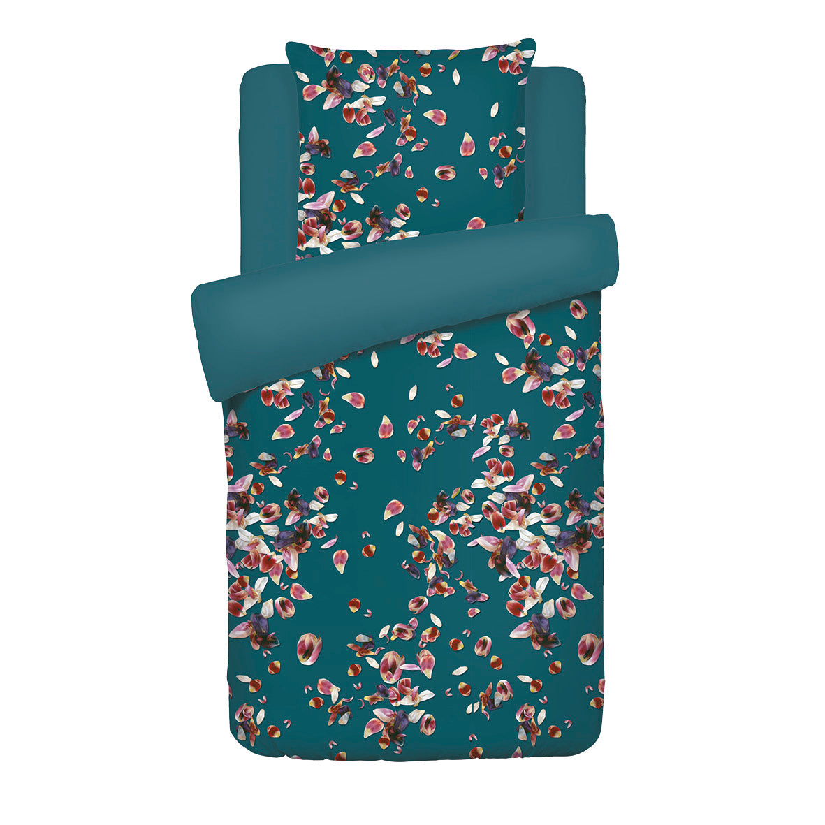 Duvet cover - 100% cotton sateen TC200 - Aurore - green / dark green 140 x 200 cm