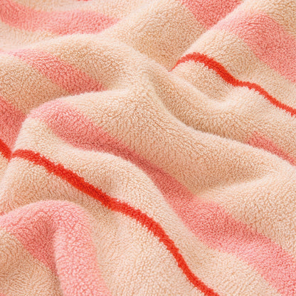 Plush 2 bath towels - 100% combed cotton - Rêverie - pink / red