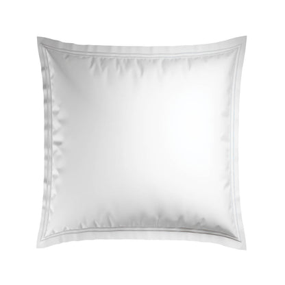 2 pillowcases - 100% cotton sateen TC200 - Megève - white / white 2 x (63 x 63 cm)