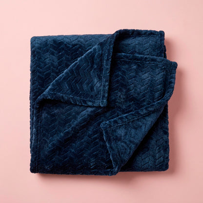 Ultra-soft fleece throw - Benoît - dark blue Default Title