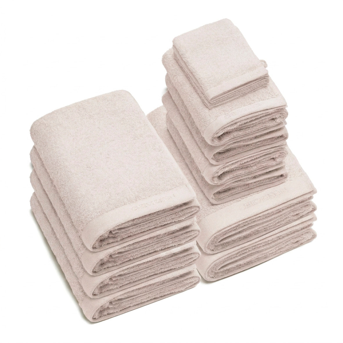 Complete bath linen set combed cotton LT - Lagon - 14 pieces Sand