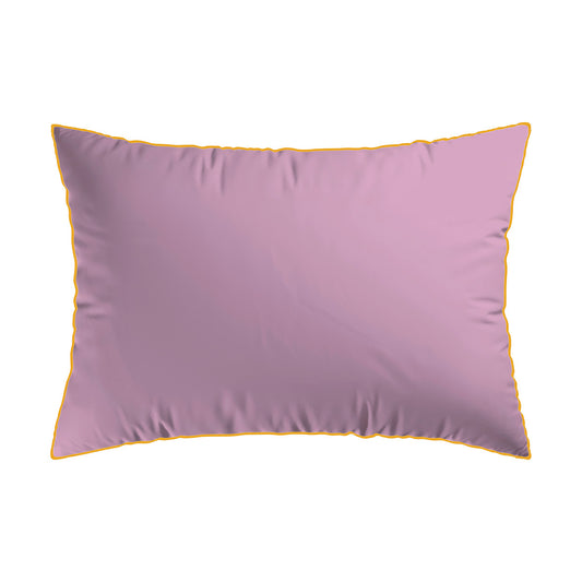 2 pillowcases - 100% cotton sateen TC200 - Rayures alternées - bubblegum / yellow 2 x (50 x 70 cm)