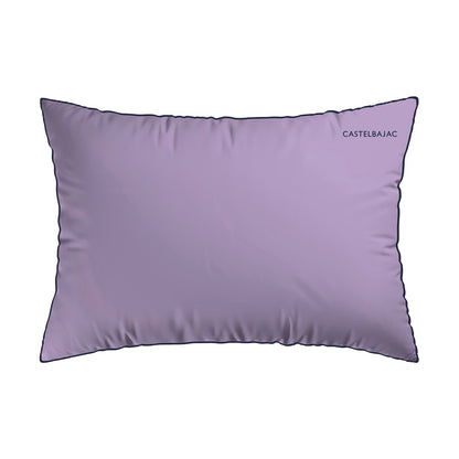 2 pillowcases - 100% cotton sateen TC200 - Uni piping - cobalt blue / lavender 2 x (50 x 70 cm)