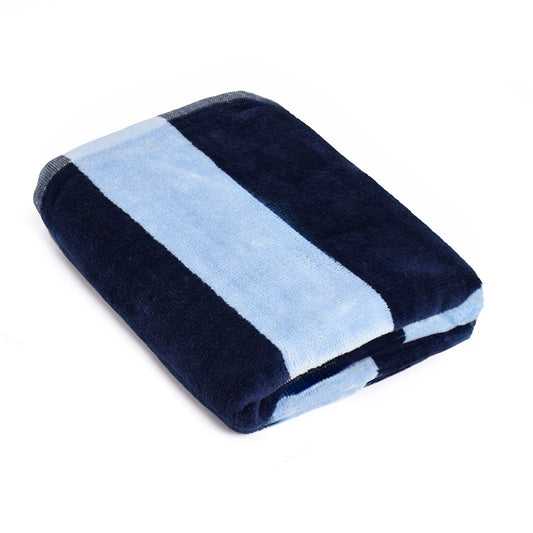 Bath towel cotton velvet - Bastin - 80 x 150 cm Blue