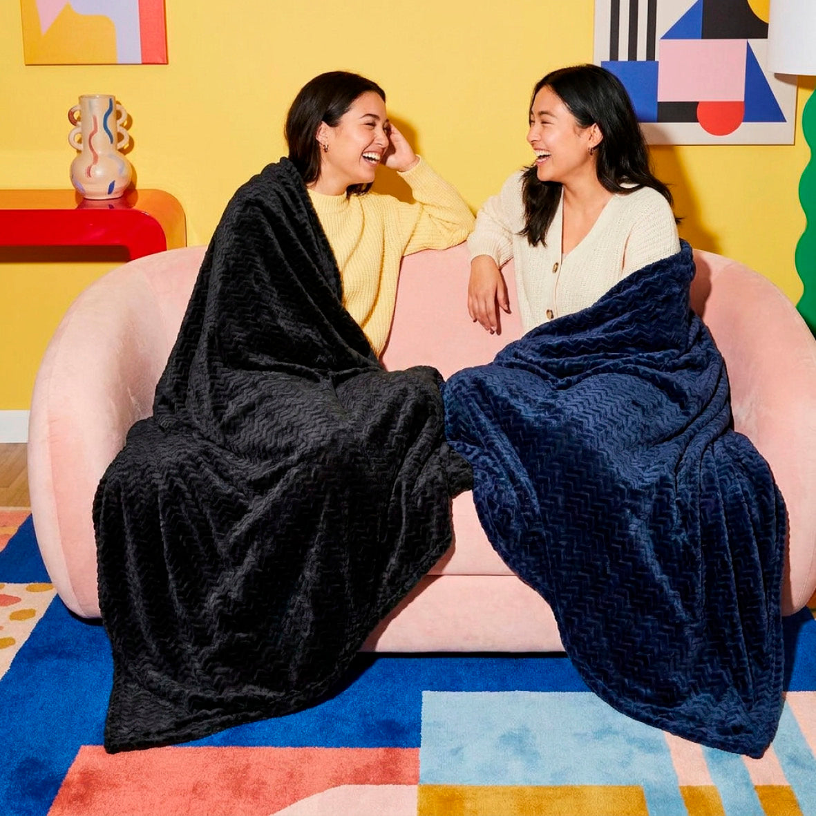Ultra-soft fleece throw - Benoît - dark blue