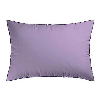 2 pillowcases - 100% cotton sateen TC200 - Uni piping - lavender / bubblegum
