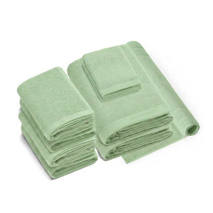 Complete bath linen set combed cotton LT - Lagon - 14 pieces Meadow green