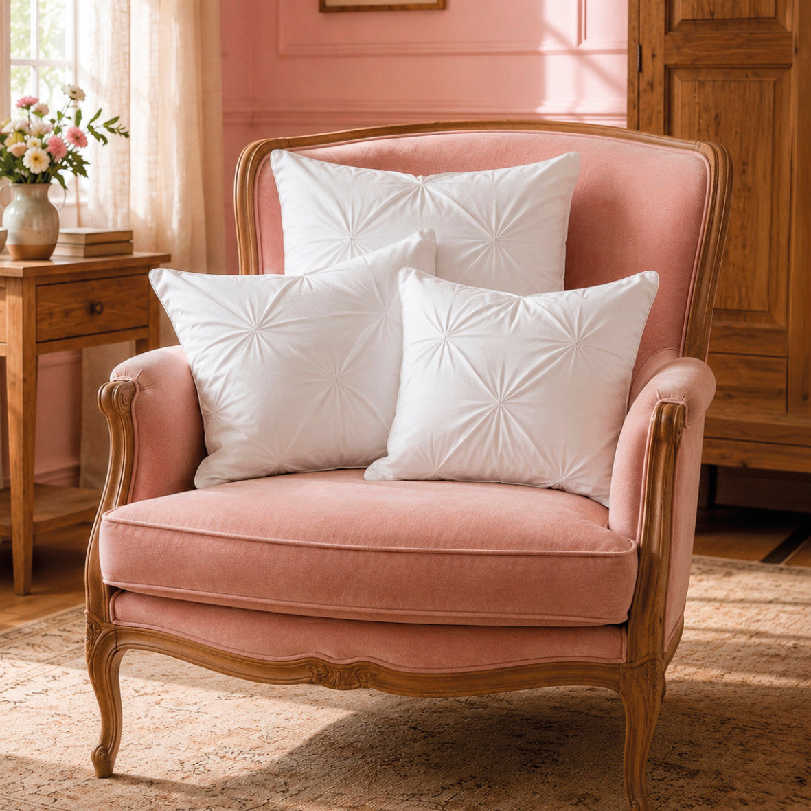Duvet cover and pillowcase(s) set - 100% cotton sateen TC200 - Camélia - white