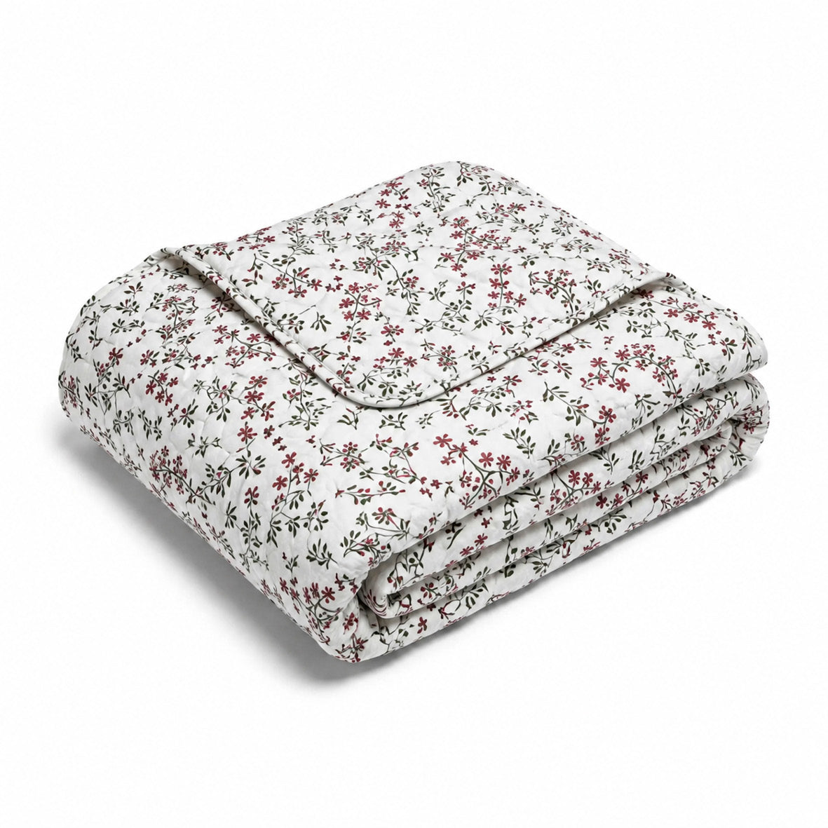 Bedspread - 100% cotton sateen TC200 - Coeur de prairie - beige 220 x 250 cm