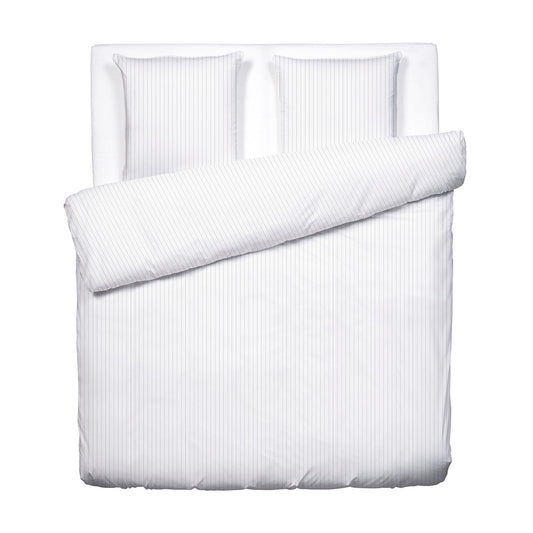 Duvet cover + pillowcase cotton satin - Rayures classiques White