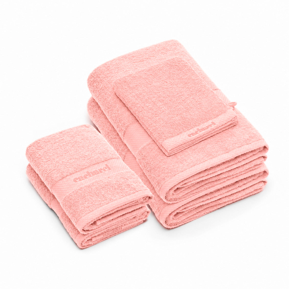 Hand towel + bath towel combed cotton - Brise - 2 x (50 x 100 cm) + 2 x (70 x 140 cm) Light pink