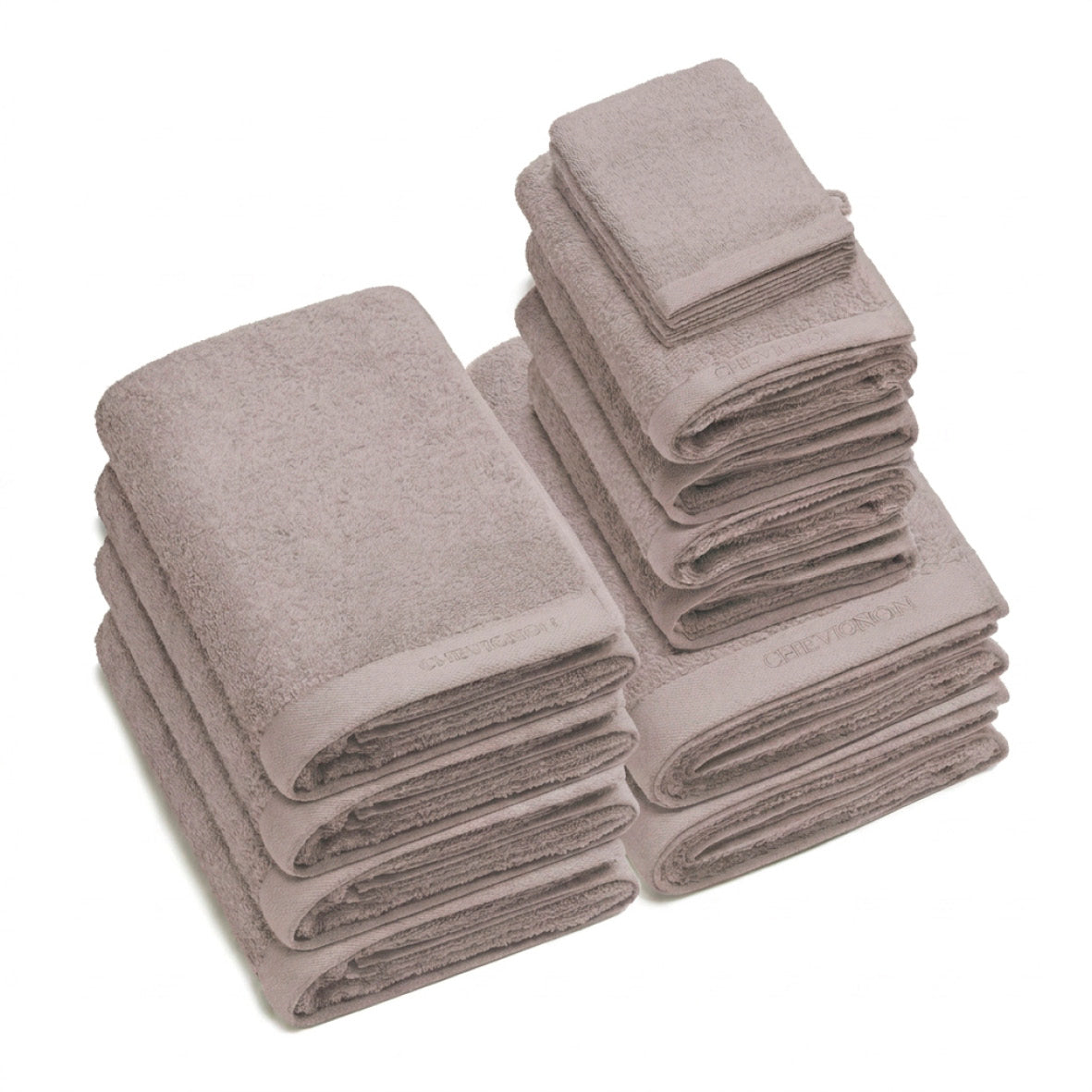 Complete bath linen set combed cotton LT - Lagon - 14 pieces Brown