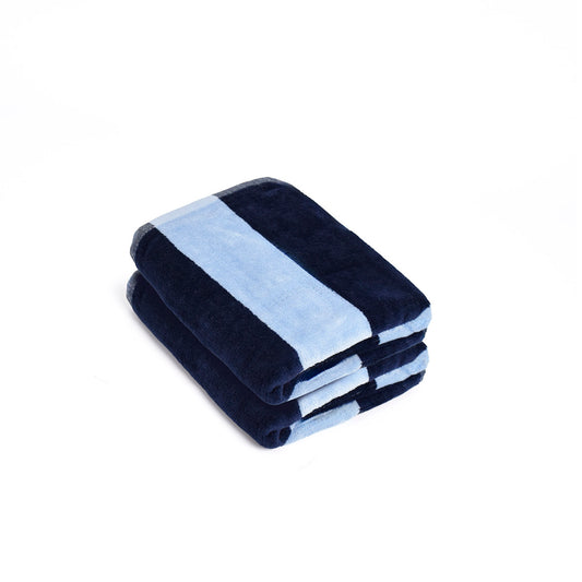 Hand towel cotton velvet - Bastin - 2 x (50 x 90 cm) Blue