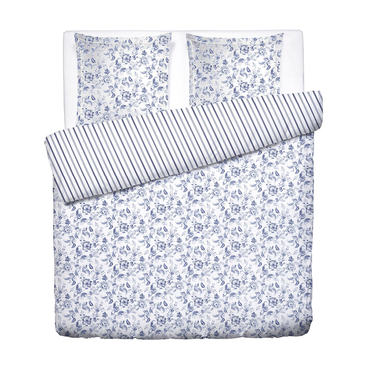 Duvet cover and pillowcase(s) set - 100% cotton sateen TC200 - Porcelaine - white