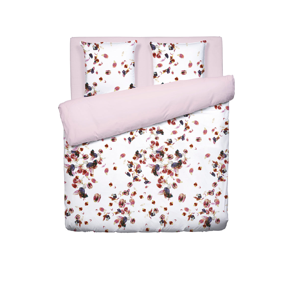 Duvet cover - 100% cotton sateen TC200 - Aurore - white / light pink 250 x 200 cm