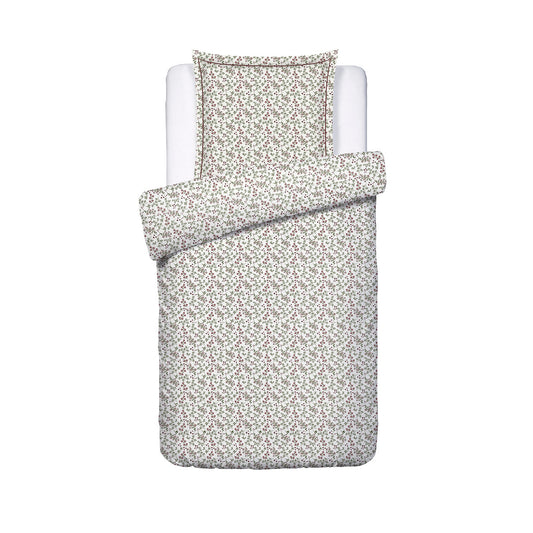 Duvet cover and pillowcase(s) set - 100% cotton sateen TC200 - Coeur de prairie - beige