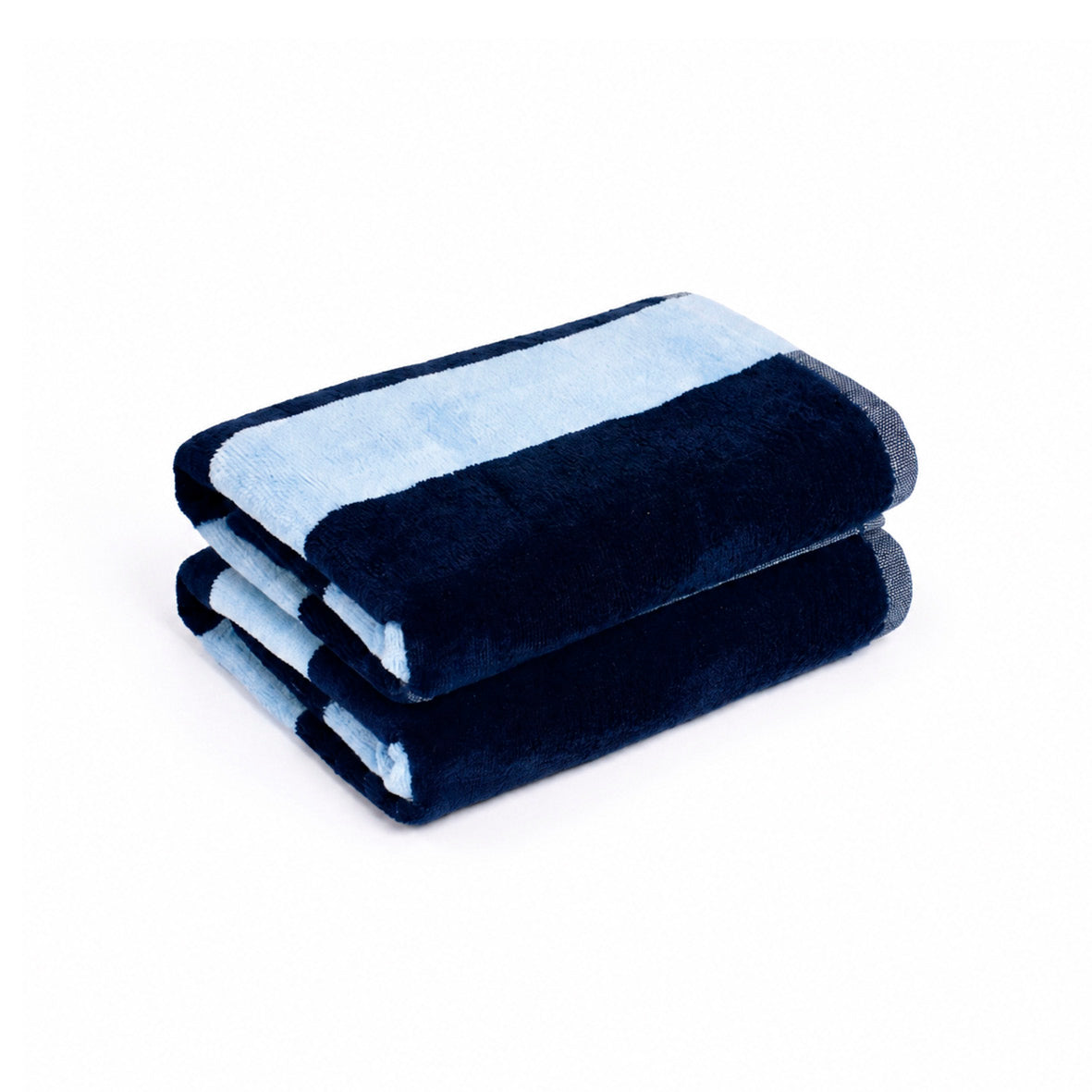Plush 2 hand towels - 100% cotton velvet - Sillage - blue Blue