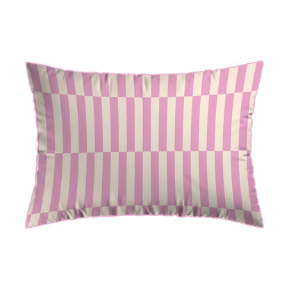 2 pillowcases - 100% cotton sateen TC200 - Uni / Trame verticale - cream white / pink