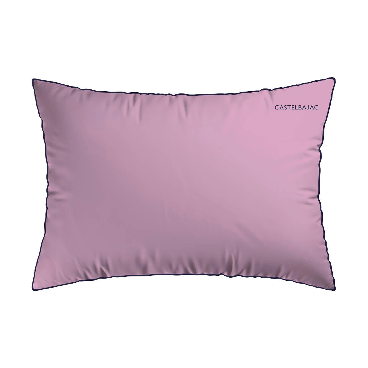 2 pillowcases - 100% cotton sateen TC200 - Uni piping - lavender / bubblegum 2 x (50 x 70 cm)