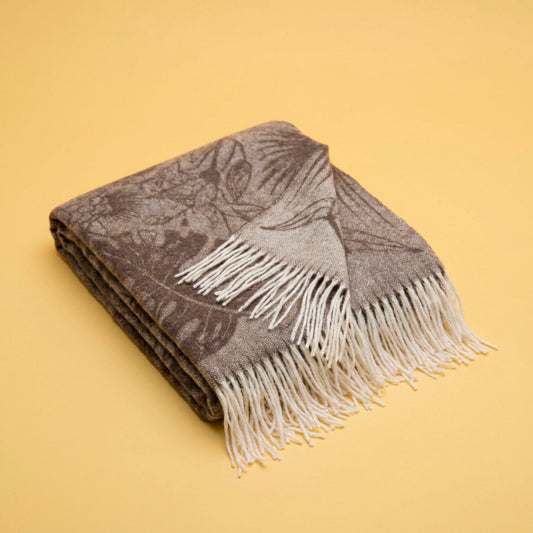 Ultra-soft woven throw - cashmere and merino wool blend - Moro - brown Default Title
