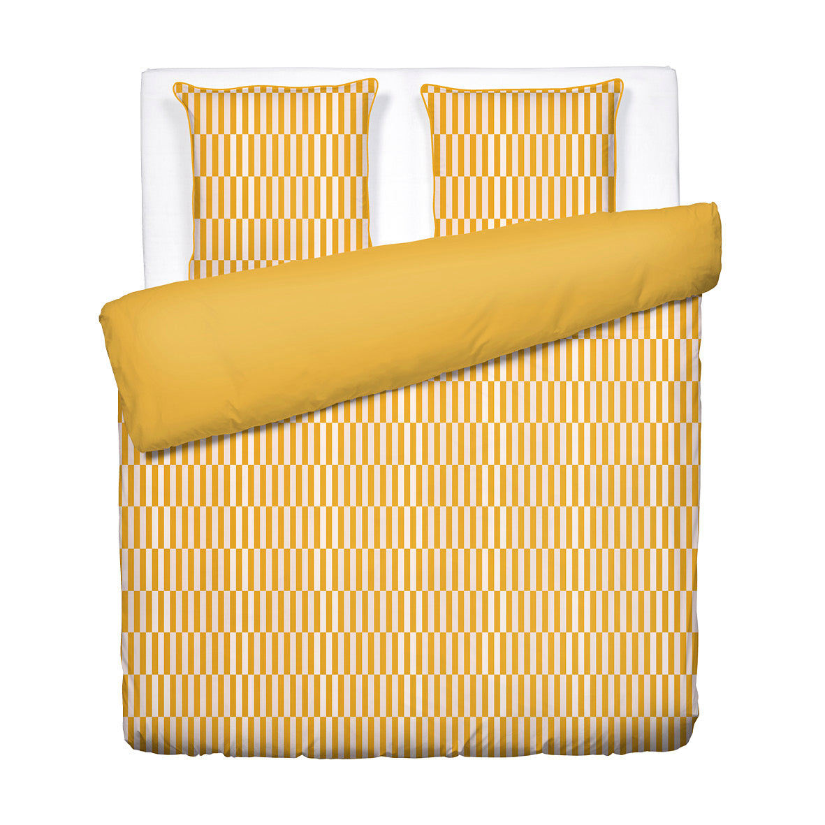 Duvet cover and pillowcase(s) set - 100% cotton sateen TC200 - Trame verticale - yellow