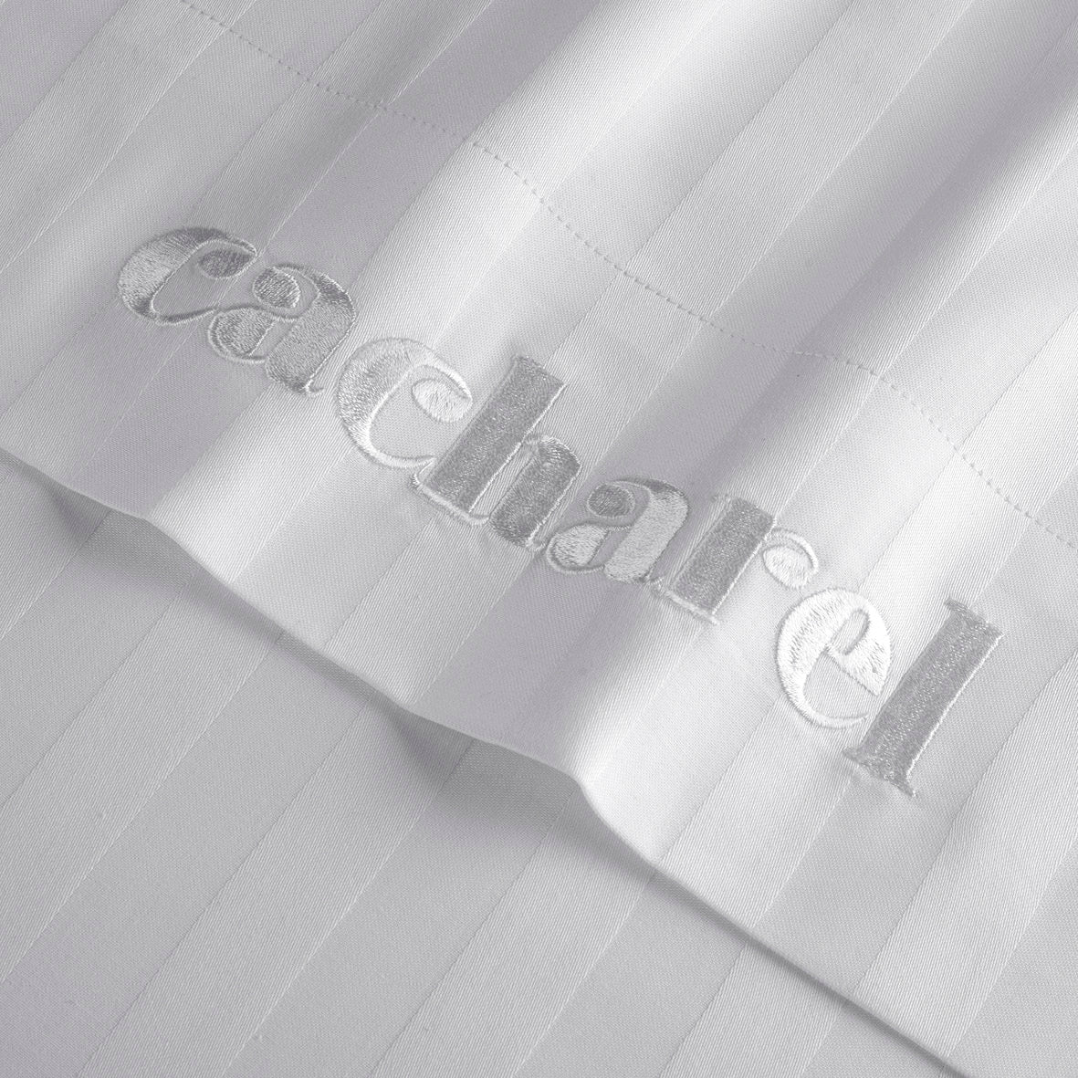 Flat sheet - 100% cotton sateen TC200 - Woven stripe - white